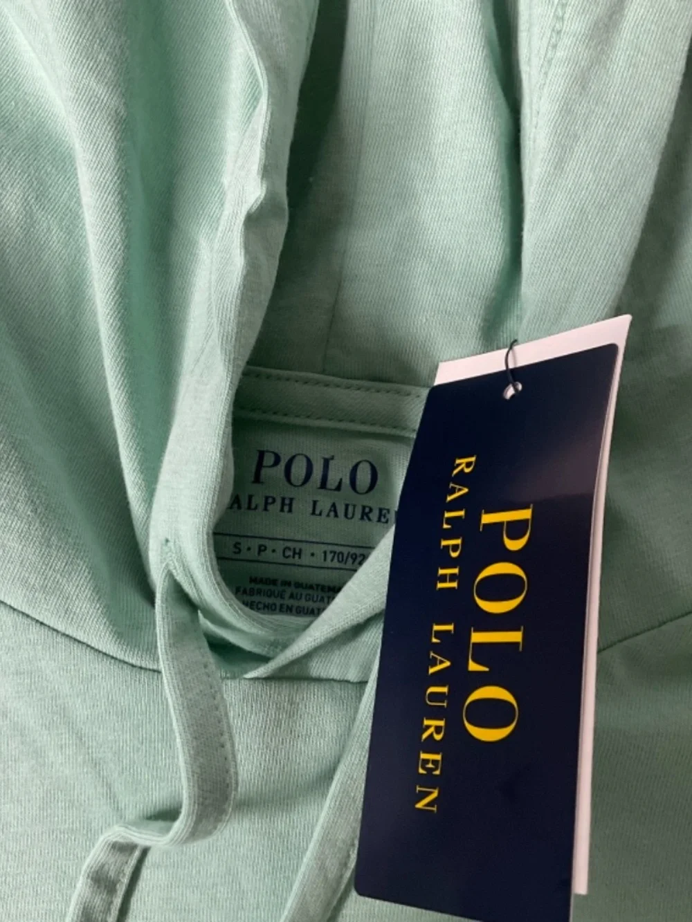 Polo Ralph Lauren Men’s Celadon Green Jersey Hooded T-Shirt(116)